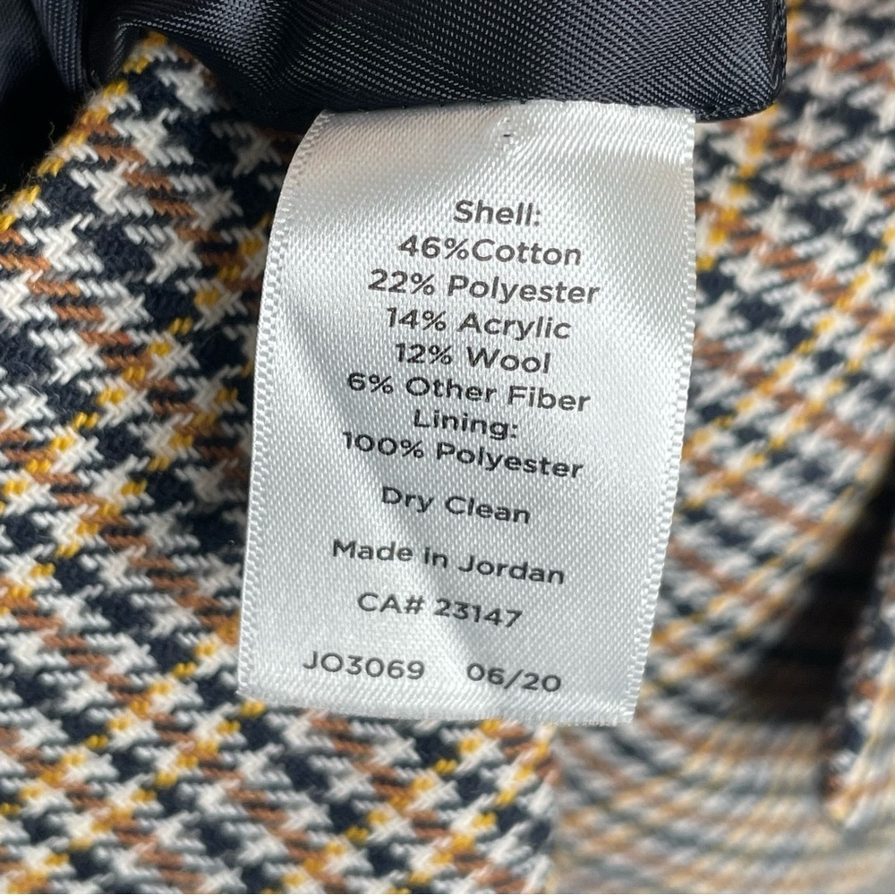 Talbots Houndstooth Wool Blend Woven From Italy Blazer Preppy Academia 14 - Picture 14 of 14